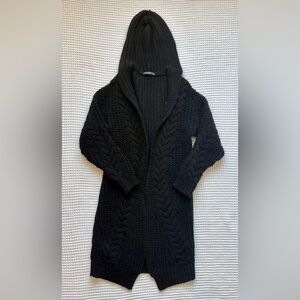Pietro Brunelli Black Alpaca Wool Blend Long Line Maternity Cardigan Sweater: S